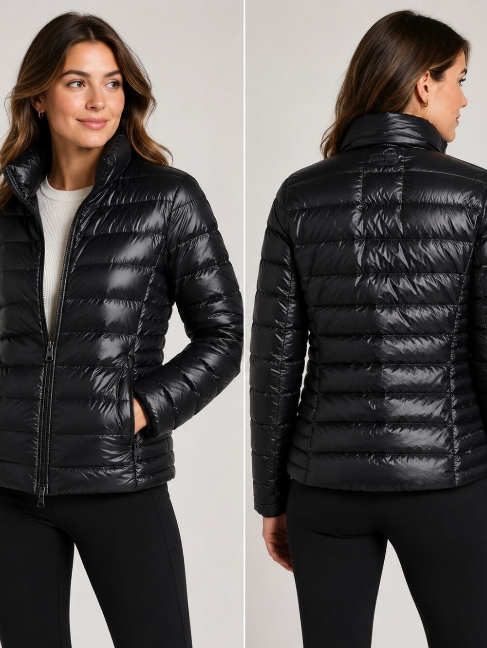 Abercrombie Ultra Lightweight Down Puffer Jacket Black Quiet Luxury Coat S